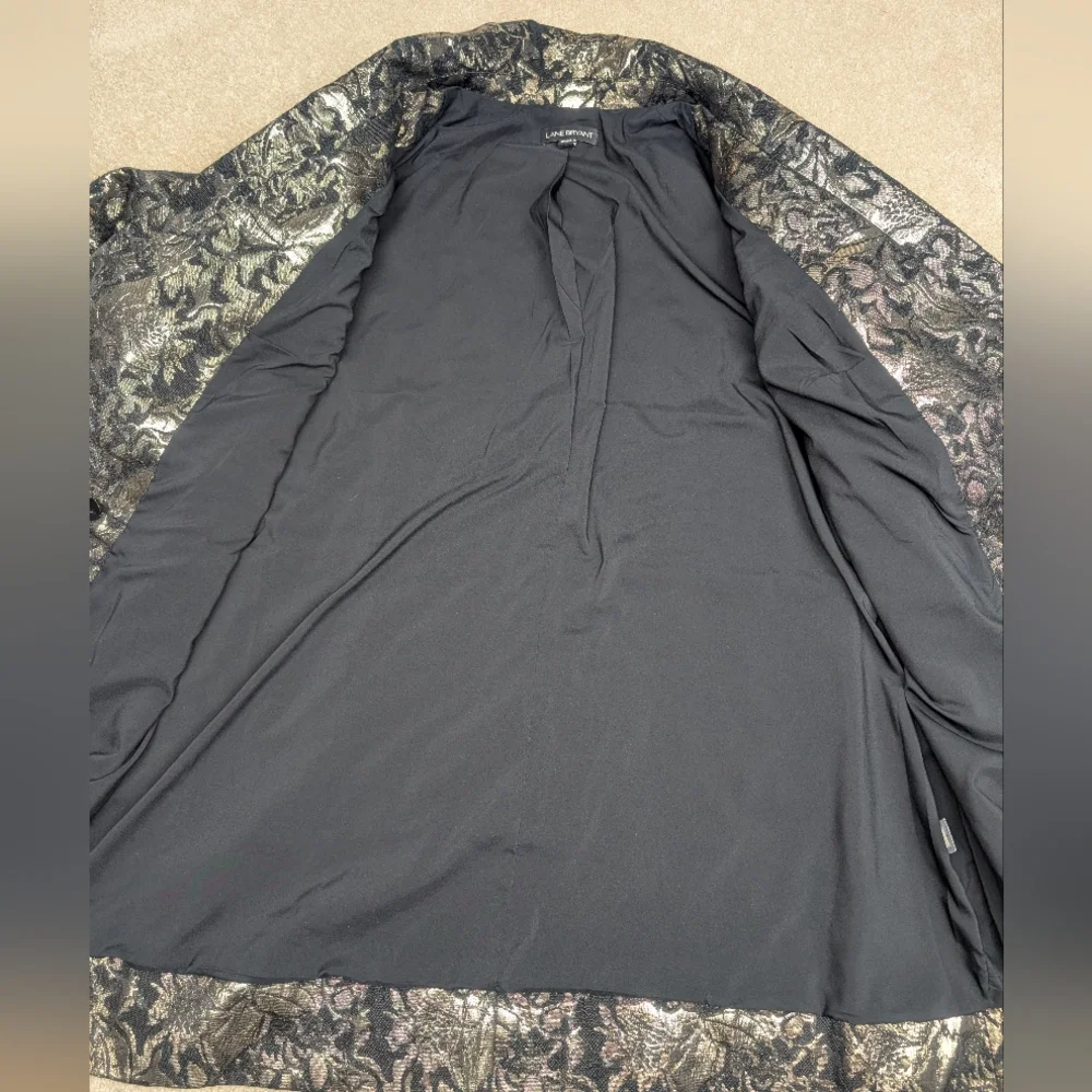 Lane Bryant Brocade Blazer Black and Gold Size 18/20 - Picture 6 of 15